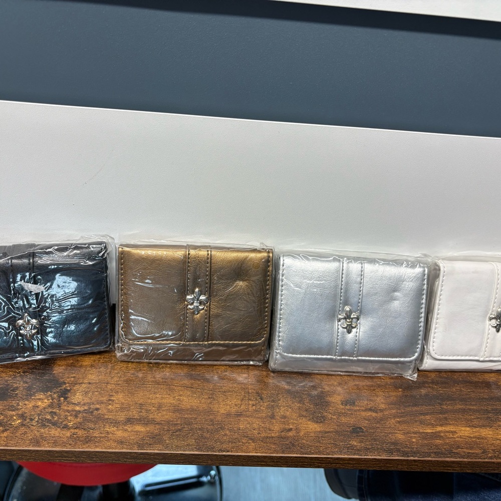 Set of Four Metallic Wallets
